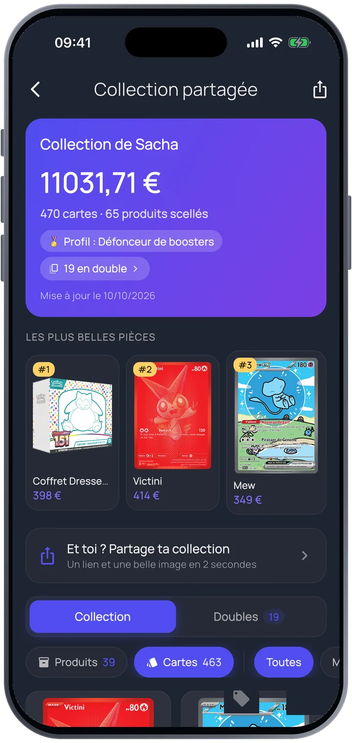 Collection Pokémon partagée par lien
